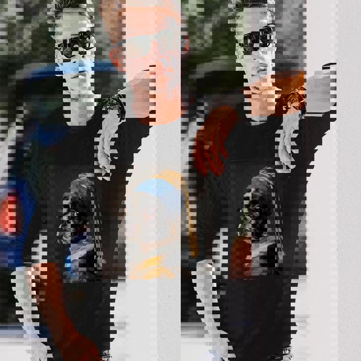 芸術におけるボストンテリア、 長袖Tシャツ 彼への贈り物