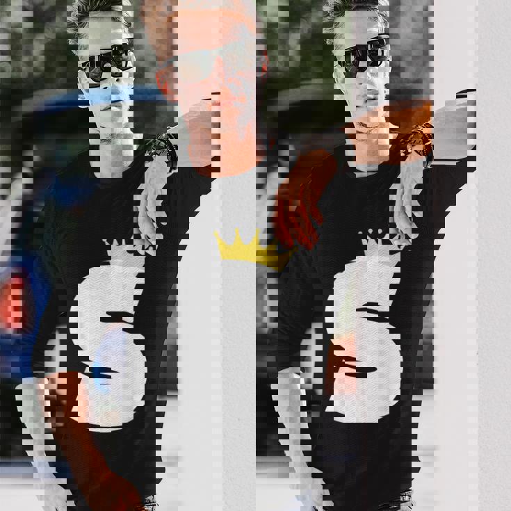 英文字 大文字 アルファベット モノグラム イニシャル キング クイーン クラウン 長袖Tシャツ 彼への贈り物