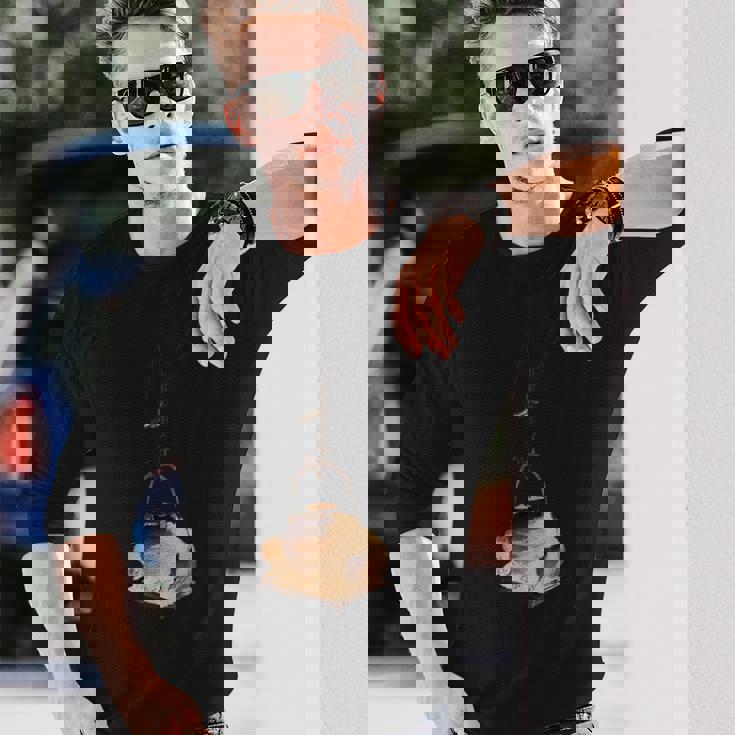 葛飾北斎作 たぬき 長袖Tシャツ 彼への贈り物