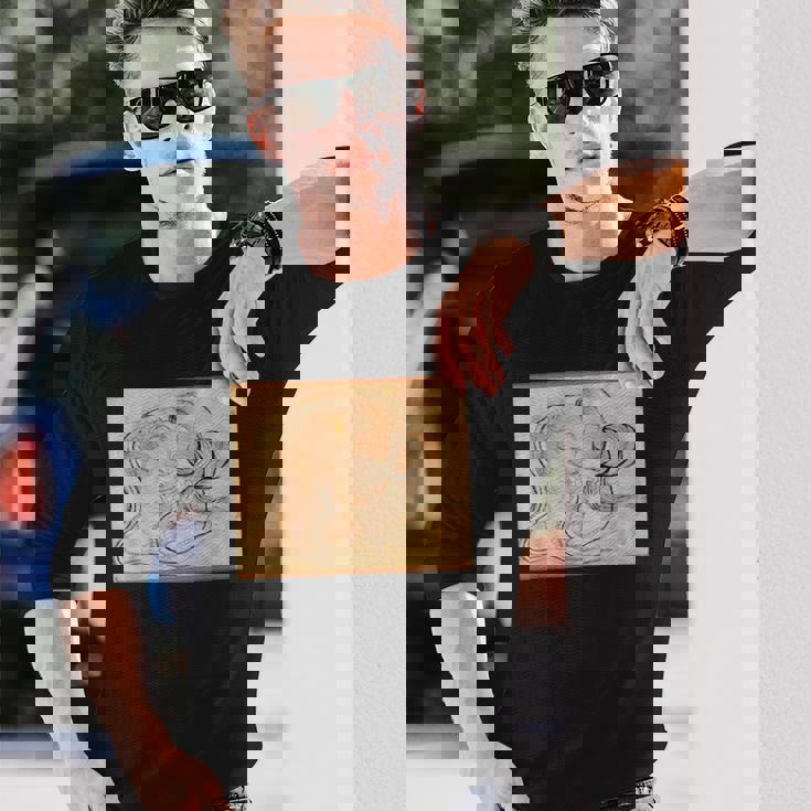 葛飾北斎作 蛇女頭 長袖Tシャツ 彼への贈り物