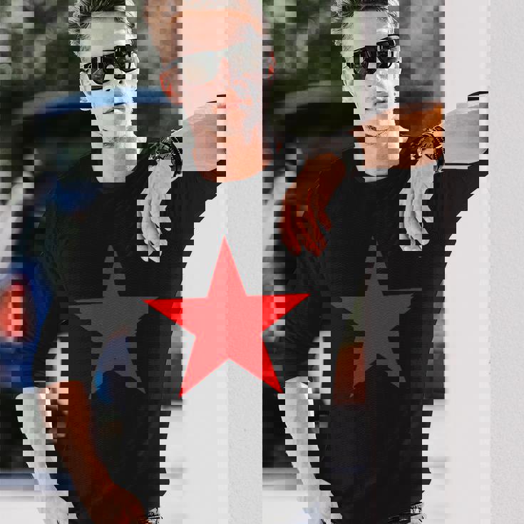 複数のカラーにレッドスター。 長袖Tシャツ 彼への贈り物