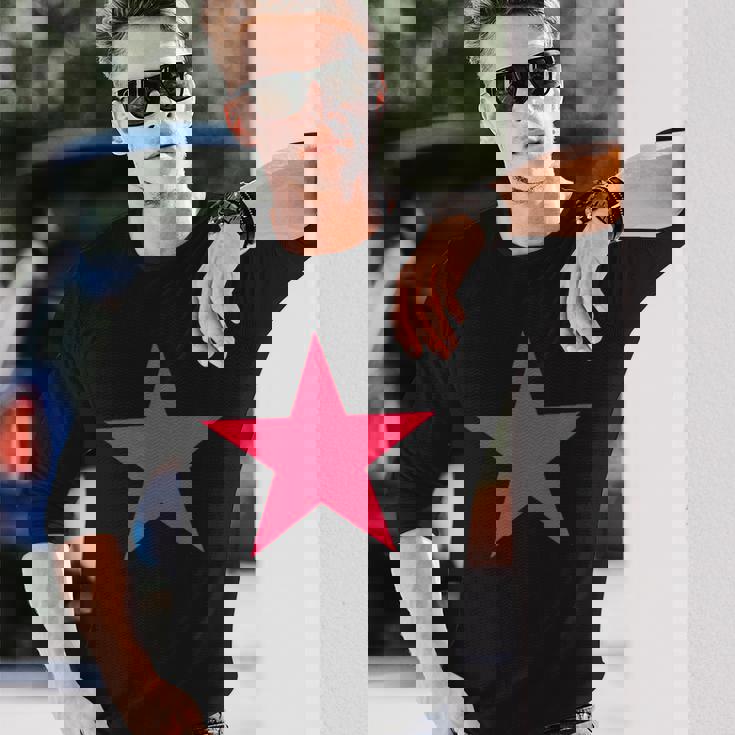 複数の色の風船ガムピンクの星 長袖Tシャツ 彼への贈り物