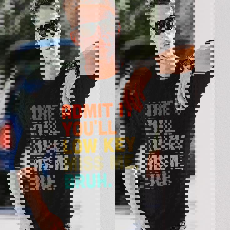 認めてくれよ控えめなミス・ミー・ブラッシュ・ファニー・ブラシ・ティーチャー 長袖Tシャツ 彼への贈り物