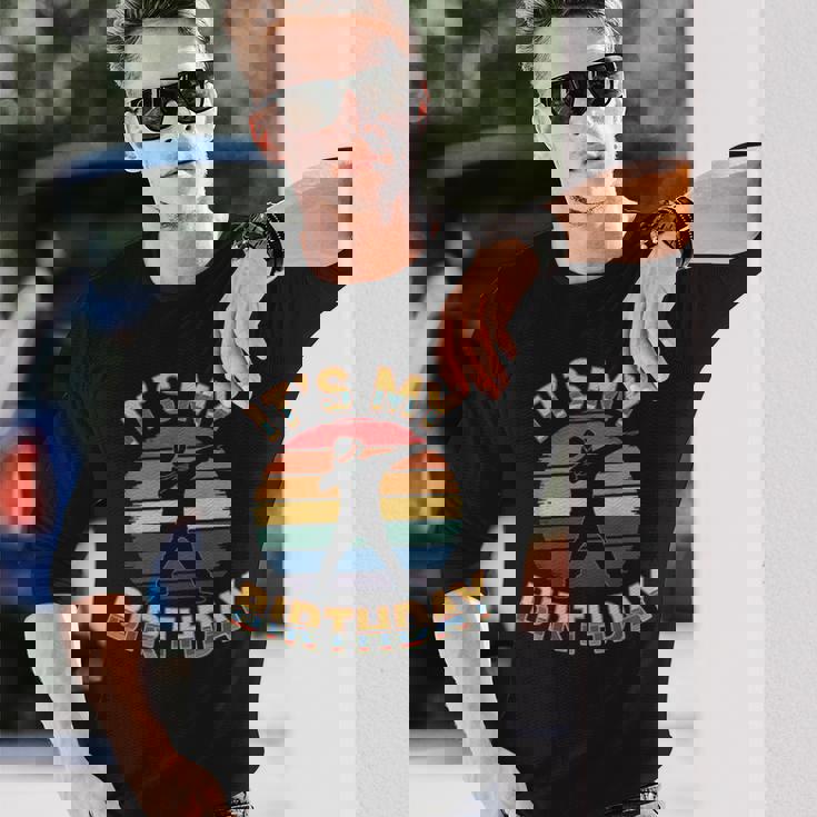 誕生日 男の子 衣装 ヴィンテージ It's My Birthday Dabbingunset 長袖Tシャツ 彼への贈り物