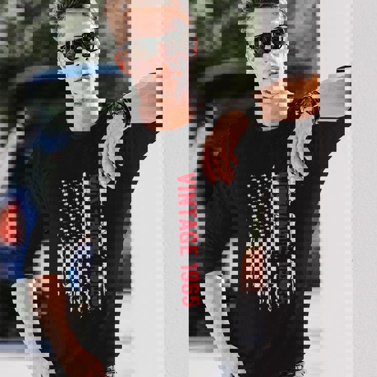 誕生日のためのアメリカ国旗誕生年 1965 長袖Tシャツ 彼への贈り物