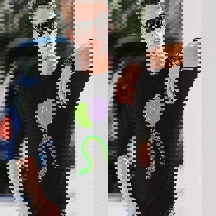 誕生日バルーン付き蛇 長袖Tシャツ 彼への贈り物