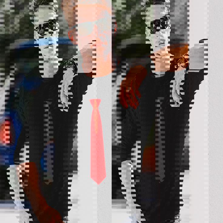 赤いネクタイ、ネクタイファニードレス 長袖Tシャツ 彼への贈り物