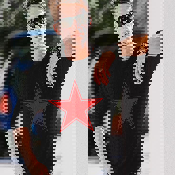 赤い星シャツ 長袖Tシャツ 彼への贈り物