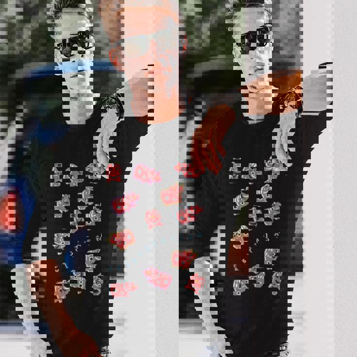 赤べこべこべこ 赤べこ 疫病退散 福島 会津 郷土玩具 民芸品 縁起物 可愛い カラフル メンズ レディース キッズ 長袖Tシャツ 彼への贈り物