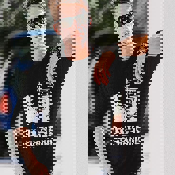 透析tシャツ 透析患者用 透析は排水 長袖Tシャツ 彼への贈り物