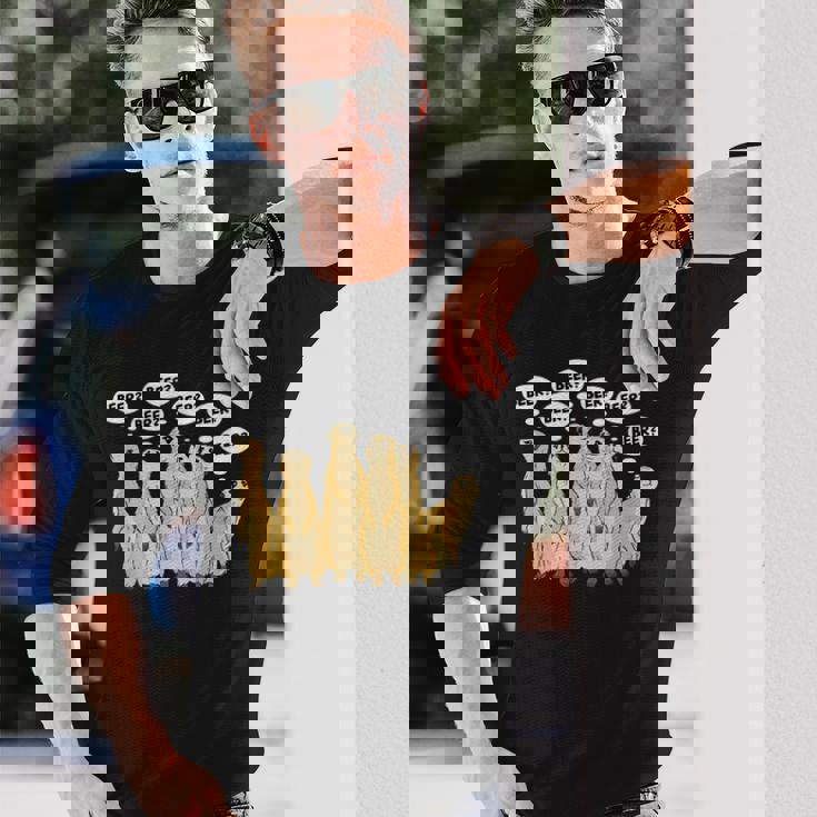 野生動物のミーアキャットアルコールビール 長袖Tシャツ 彼への贈り物