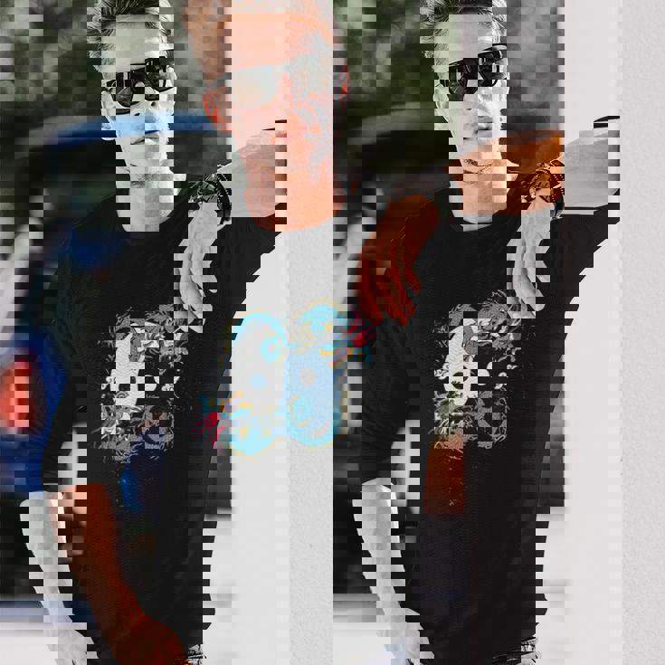 陰陽 太極竜デザイン 瞑想用 太極拳 長袖Tシャツ 彼への贈り物