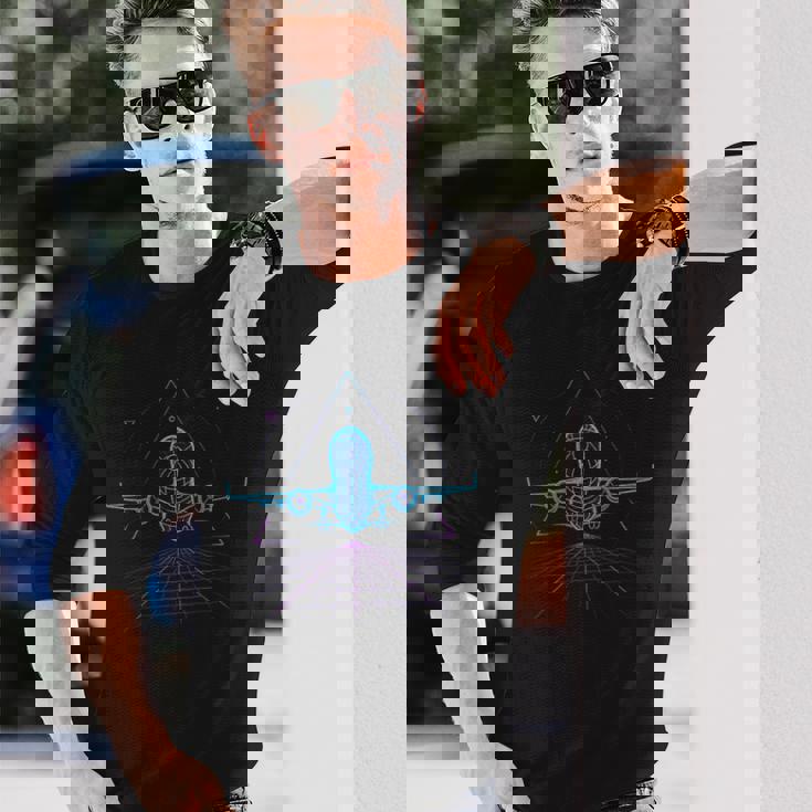 離陸 航空 フライト 未来的 飛行機 パイロット 長袖Tシャツ 彼への贈り物