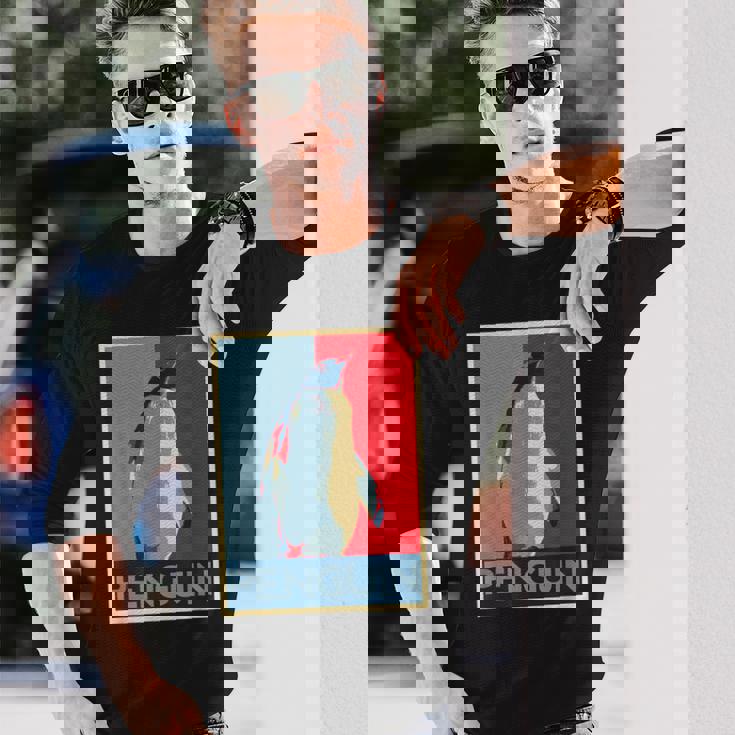 面白tシャツ 海 ペンギン おもしろ かわいい グッズ 服 ネタ メンズ オリジナル 夏 生き物 レトロ 長袖Tシャツ 彼への贈り物