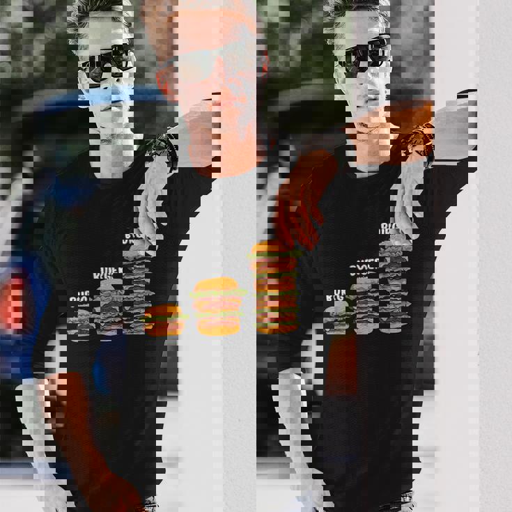 面白い バーグ バーガー バージェスト バーガー ハンバーガー チーズバーガー 長袖Tシャツ 彼への贈り物