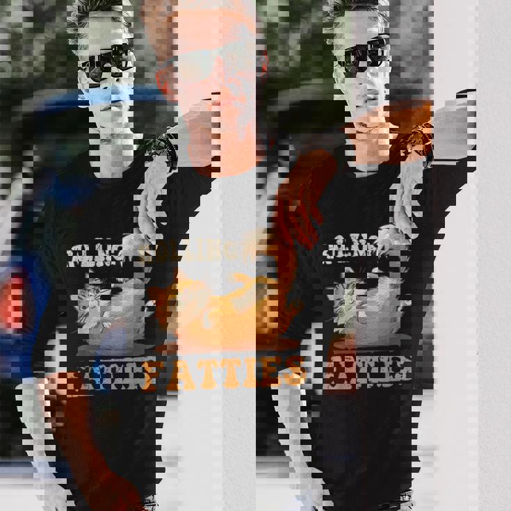 面白い 猫 ローリング ファティ 男女兼用 猫 長袖Tシャツ 彼への贈り物