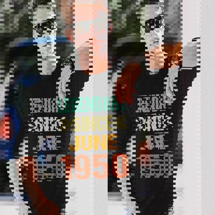 面白い75歳の誕生日 6月生まれの伝説 1950年6月以来 長袖Tシャツ 彼への贈り物