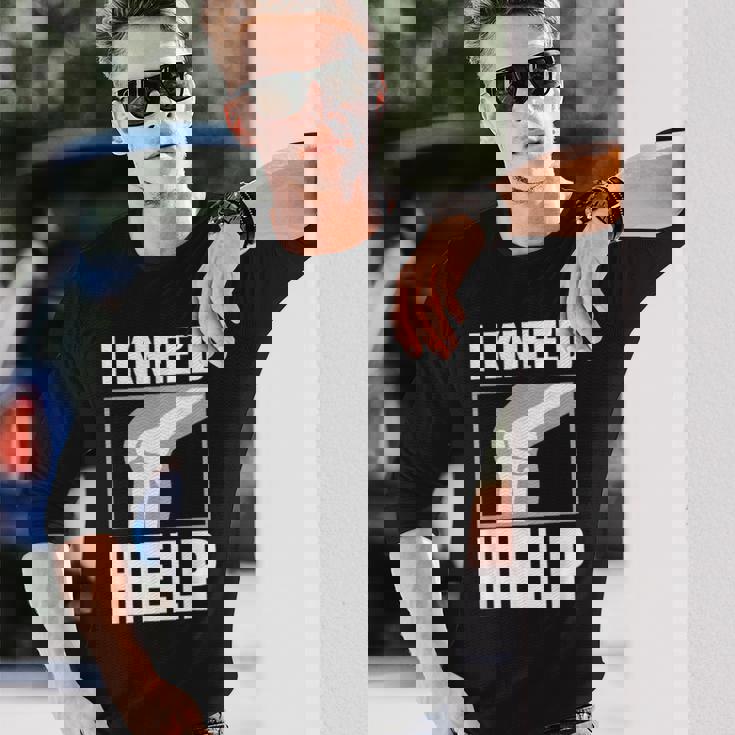 面白いacl膝手術 I Kneed Help 膝半月板ギフト 長袖Tシャツ 彼への贈り物