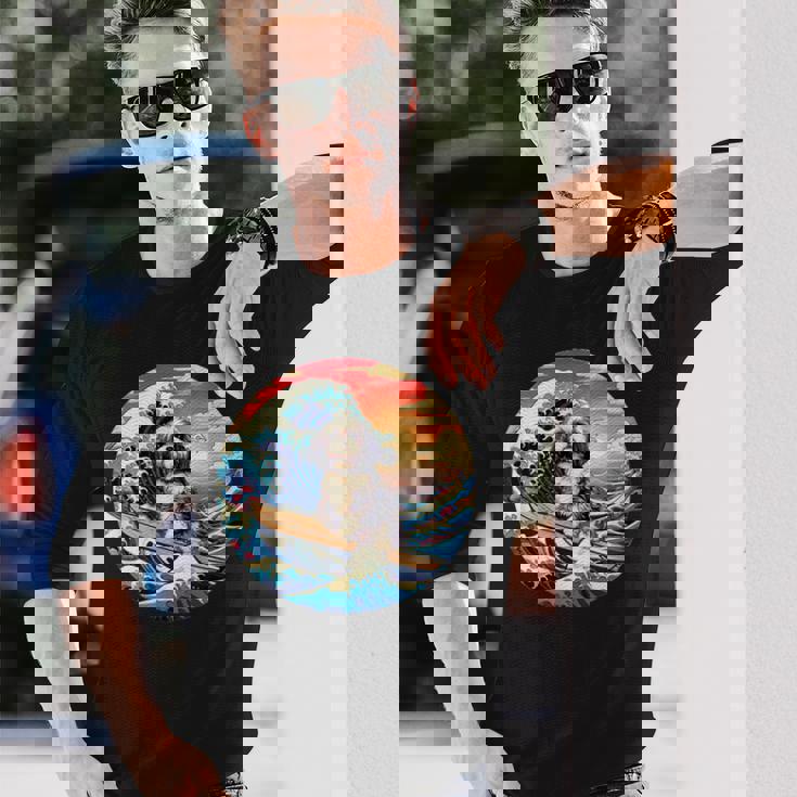 面白いtシャツ シーズー 犬 イヌ メンズ 犬好き グッズ かわいい おもしろ 面白い 服 ネタ サーフィン 長袖Tシャツ 彼への贈り物