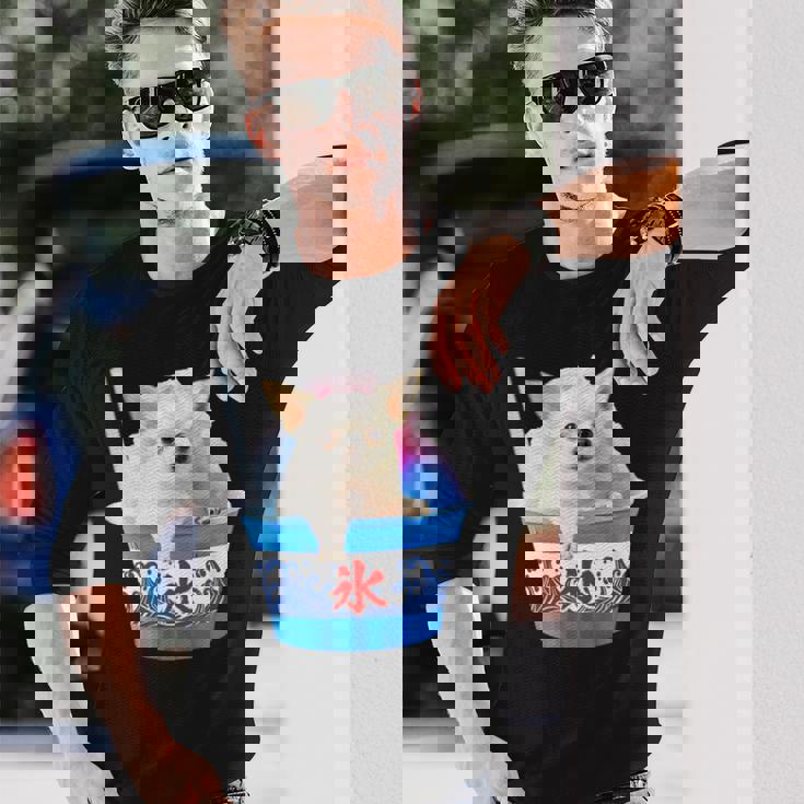 面白いtシャツ チワワ かき氷 イヌ メンズ 犬好き グッズ かわいい おもしろ 面白い 服 ネタ 夏 長袖Tシャツ 彼への贈り物