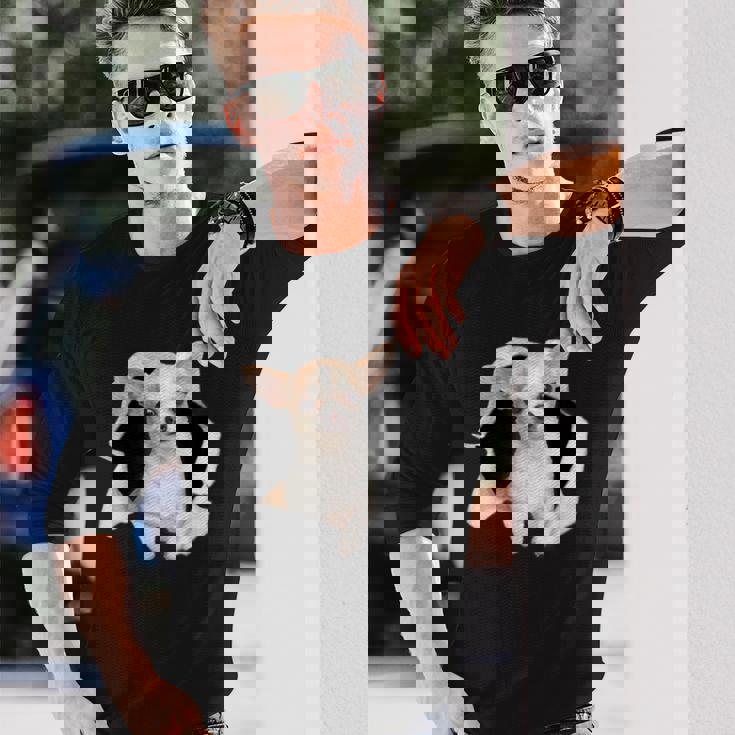 面白いtシャツ チワワ 犬 イヌ わんこ メンズ 犬好き グッズ かわいい おもしろ 面白い 服 ネタ 長袖Tシャツ 彼への贈り物