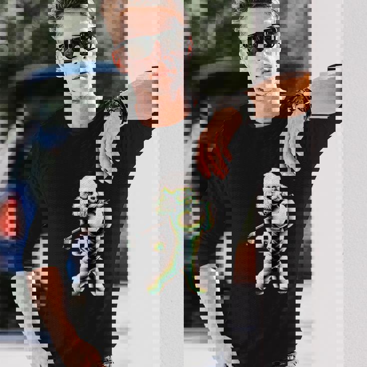 面白いtシャツ トイプードル ゴルフ イヌ メンズ 犬好き グッズ かわいい おもしろ 面白い 服 ネタ 長袖Tシャツ 彼への贈り物