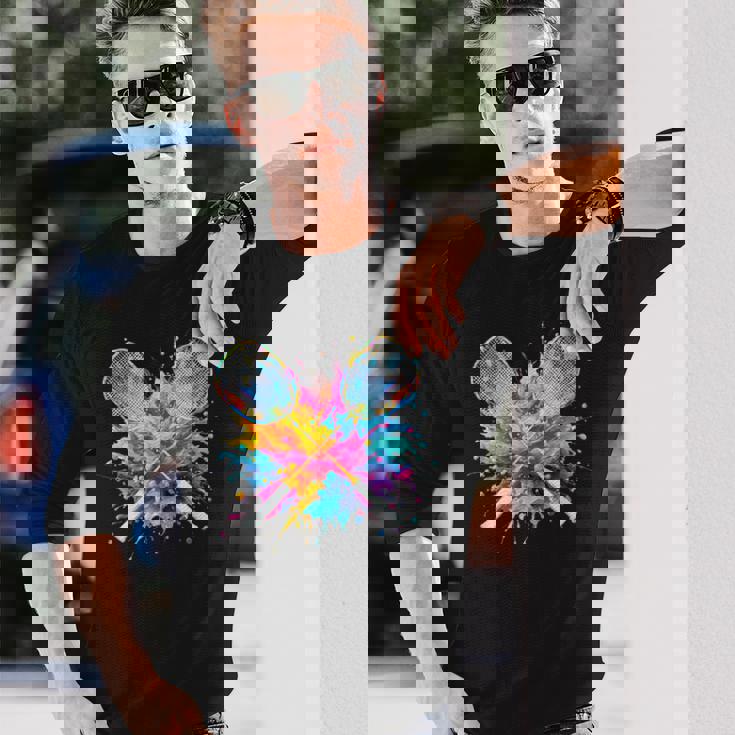 面白いtシャツ バドミントン おもしろ カラフル 服 ネタ メンズ テニス部 おもしろグッズ 大人 子供 長袖Tシャツ 彼への贈り物