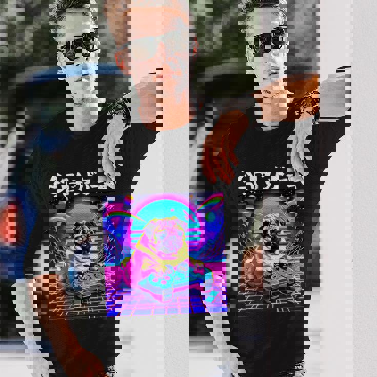 面白いtシャツ パグ 犬 ゲーム イヌ わんこ メンズ 犬好き グッズ かわいい おもしろ 面白い 服 ネタ 長袖Tシャツ 彼への贈り物