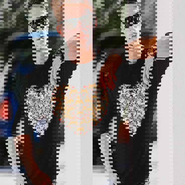 面白いtシャツ 柴犬 ハート イヌ わんこ メンズ 犬好き グッズ かわいい おもしろ 面白い 服 ネタ 長袖Tシャツ 彼への贈り物