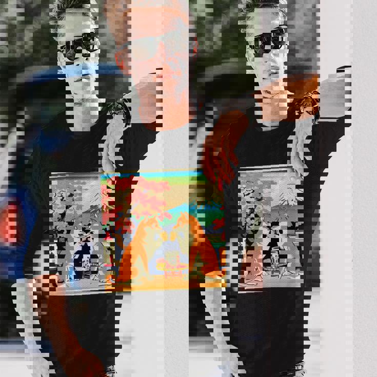 面白いtシャツ 柴犬 酒イヌ わんこ メンズ 犬好き グッズ かわいい おもしろ 面白い 服 ネタ 浮世絵 長袖Tシャツ 彼への贈り物