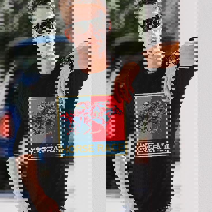 面白いtシャツ 馬tシャツ 競馬 馬 レース 乗馬 ジョッキー メンズ おもしろ 面白い グッズ ネタ 男性用 レトロ 長袖Tシャツ 彼への贈り物