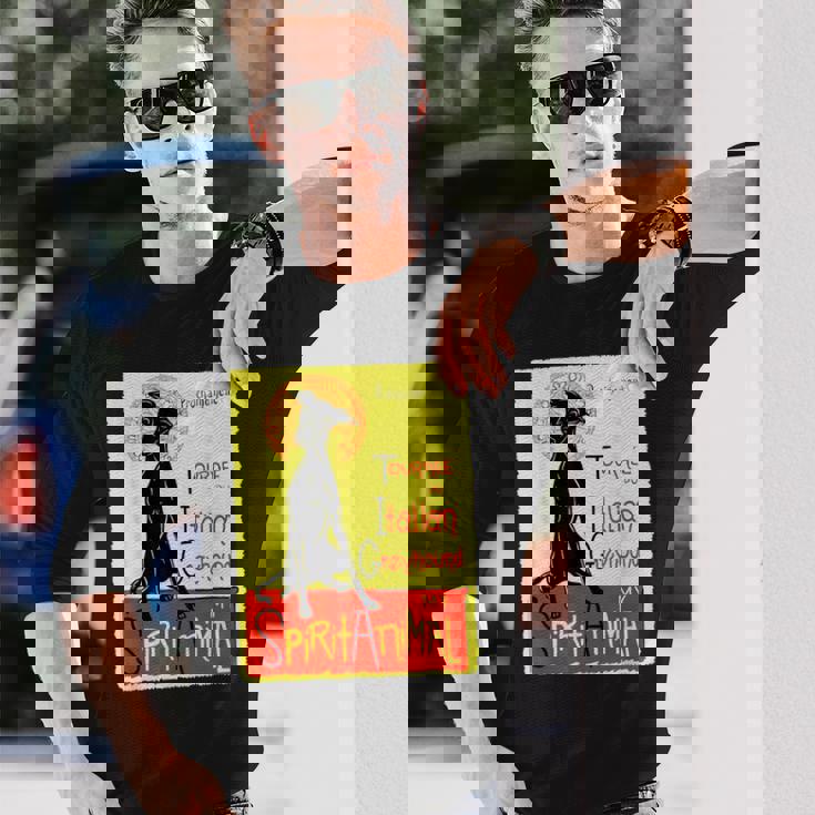 面白いイタリアングレイハウンド ドッグアート イタリアングレイハウンド ギフト 長袖Tシャツ 彼への贈り物