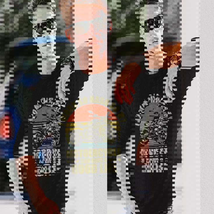 面白いオートバイの引用句 メンズ レディース オートバイ愛好家ライダー 長袖Tシャツ 彼への贈り物