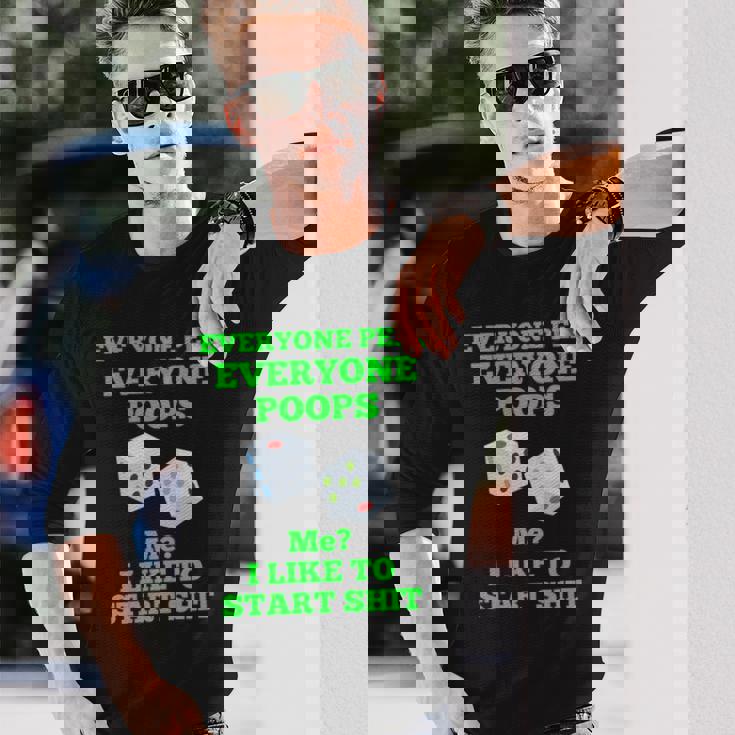 面白いカジノギフト、面白いうんちギフト、うんちとおしっこユーモア 長袖tシャツ 長袖Tシャツ 彼への贈り物