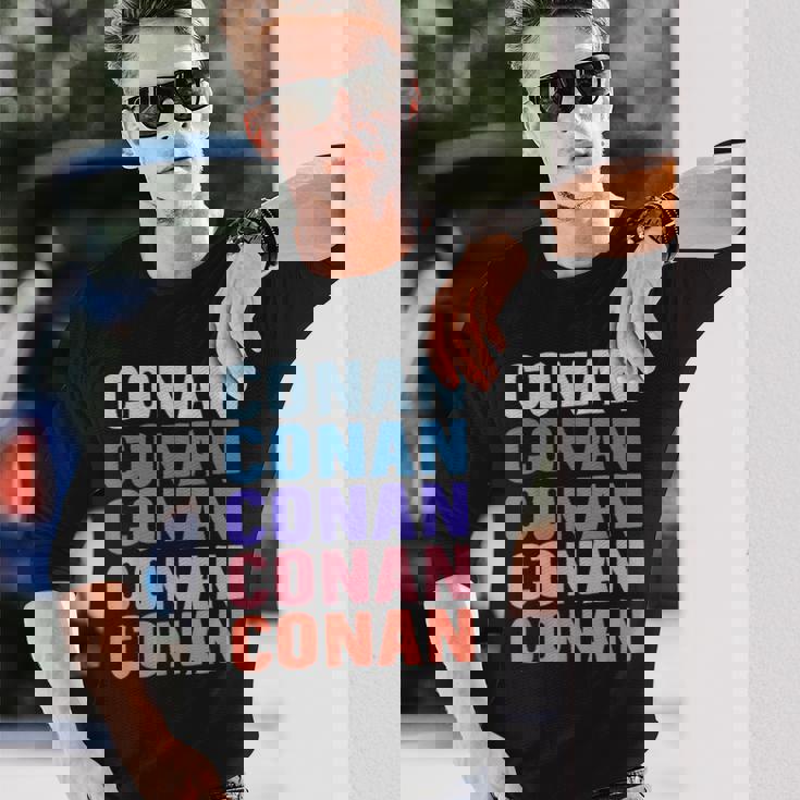 面白いギフト名 コナン 名入れ名 長袖Tシャツ 彼への贈り物