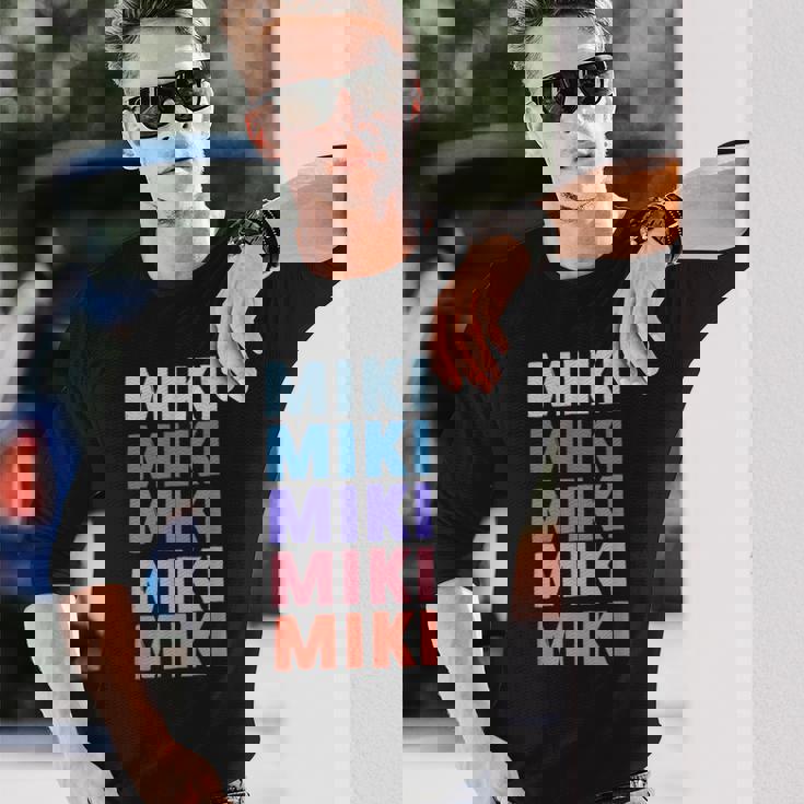 面白いギフト名 ミキ 名前入り 長袖Tシャツ 彼への贈り物