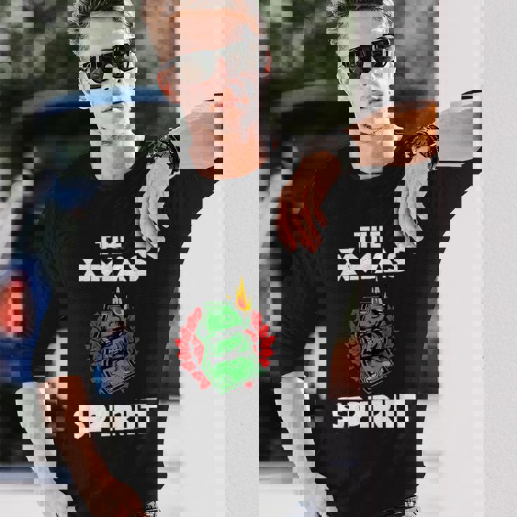 面白いクリスマス「The Xmaspirit」グラフィック 長袖Tシャツ 彼への贈り物