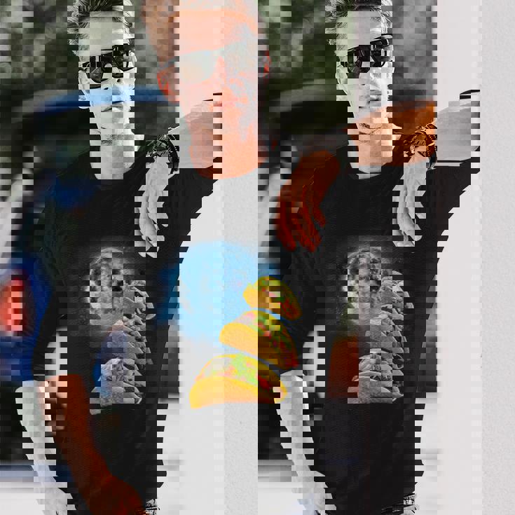 面白いタコスシャツ – タコス好きのタコスハウリングアットザムーン 長袖Tシャツ 彼への贈り物