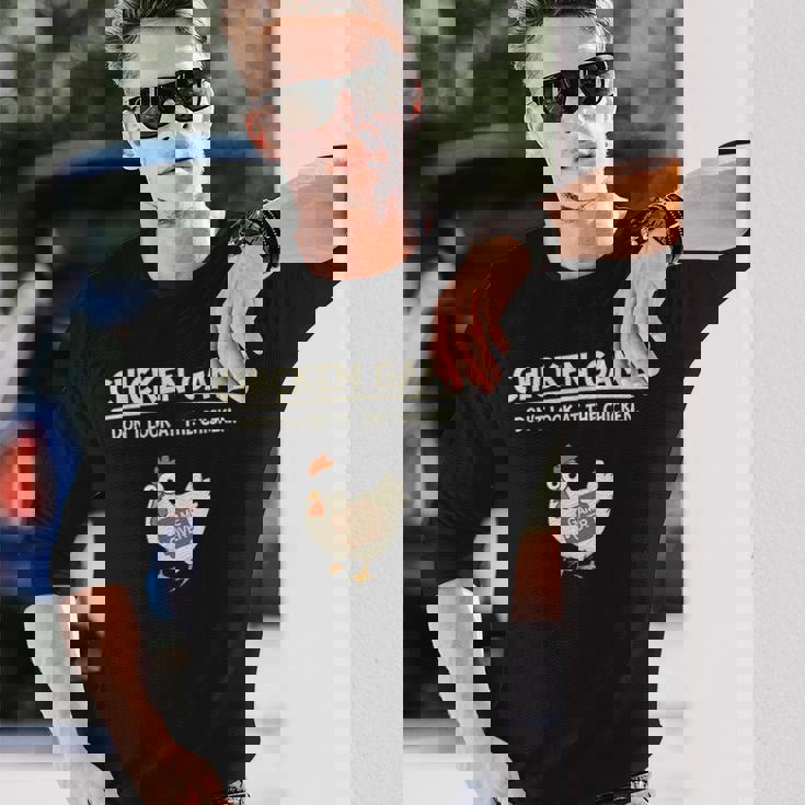 面白いチキンゲーム「見えないデザイン」 長袖Tシャツ 彼への贈り物