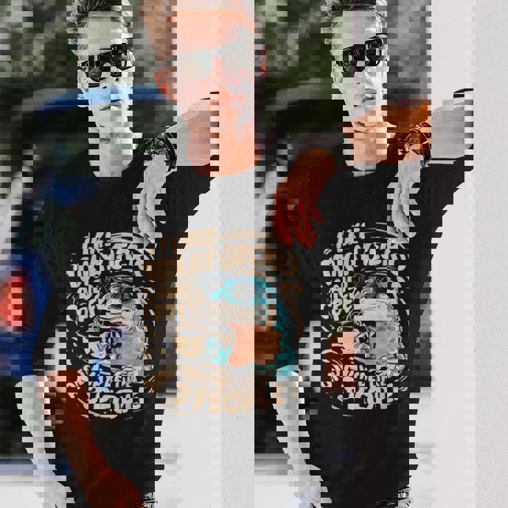 面白いトッケイヤモリの飼い主が爬虫類のトカゲを言う 長袖Tシャツ 彼への贈り物