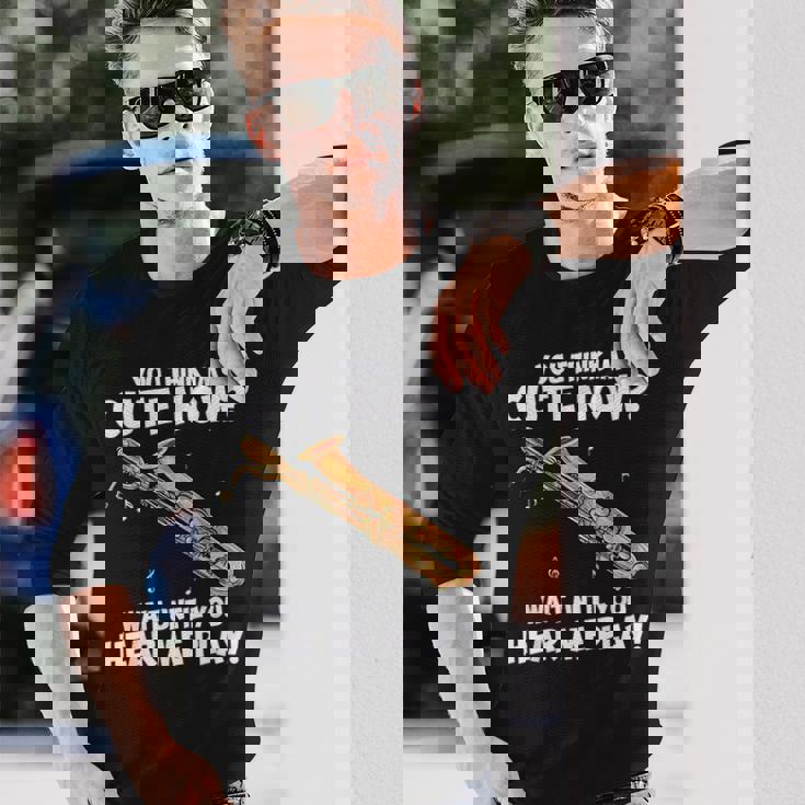 面白いバリトンサックスのデザイン私はサックスを持っています 長袖Tシャツ 彼への贈り物