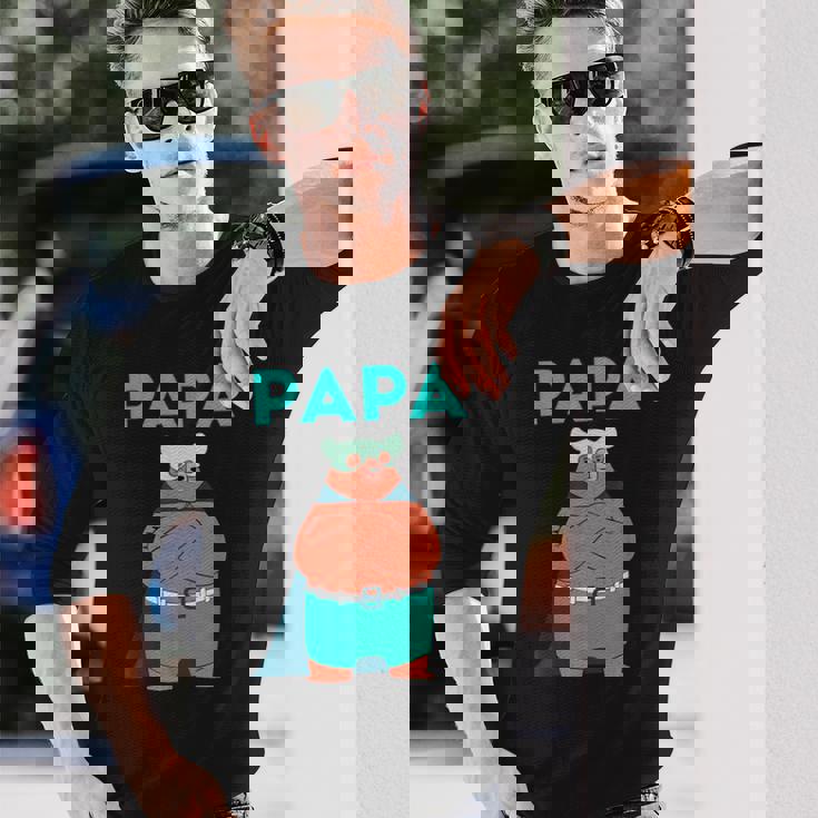 面白いパパベアシャツ I 父の日誕生日ギフト 長袖Tシャツ 彼への贈り物