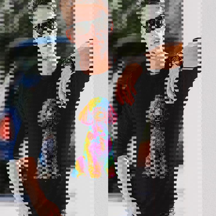 面白いプードル犬 動物愛好家 犬の飼い主 プードル犬 Poodle Animal Lover Dog Owner 長袖Tシャツ 彼への贈り物