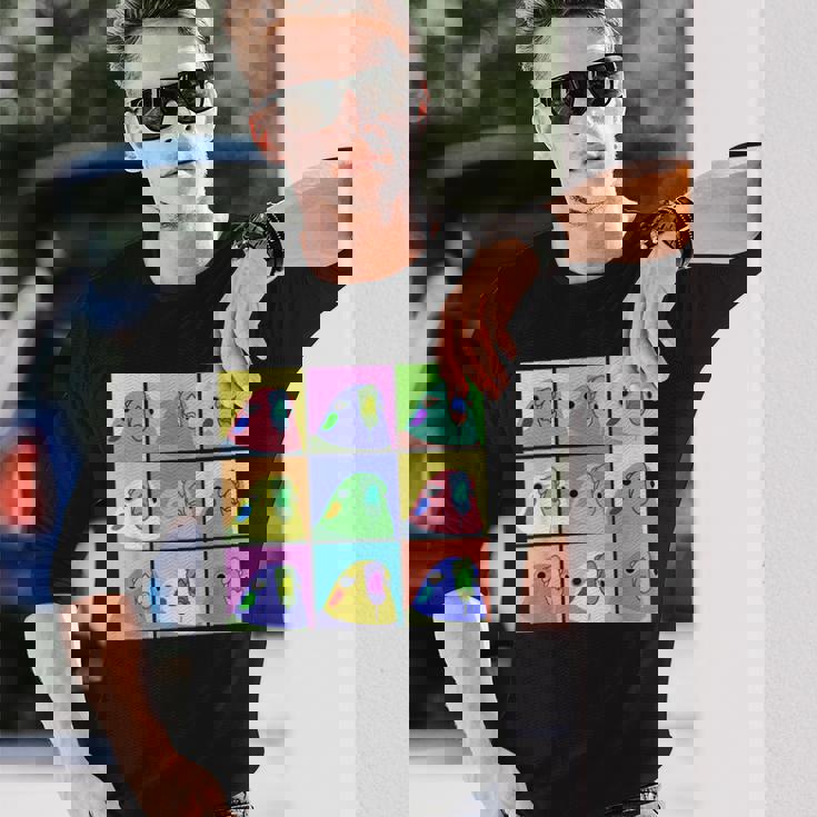 面白いポップアート オカメインコ かわいい鳥 オウム 長袖Tシャツ 彼への贈り物