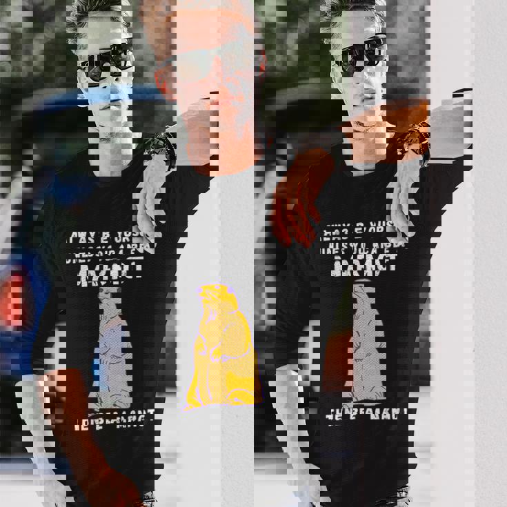 面白いマーモットヴィンテージ面白いことわざマーモット愛好家ジョーク 長袖Tシャツ 彼への贈り物