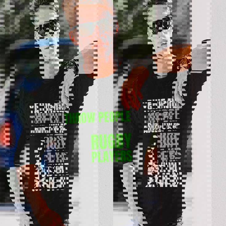 面白いラグビーコーチ、選手、ファンのラグビー。 長袖Tシャツ 彼への贈り物