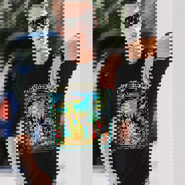 面白いヴィンテージエイリアン誘拐キャンプ Ufoエイリアン 長袖Tシャツ 彼への贈り物