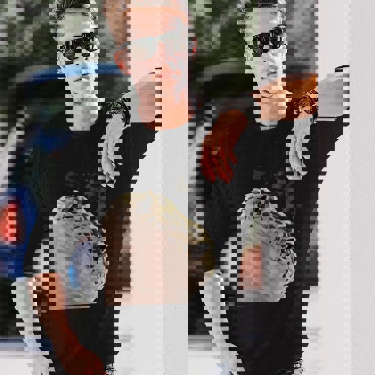 面白い好奇心が強い爬虫類ヒョウモントカゲモドキ 長袖Tシャツ 彼への贈り物