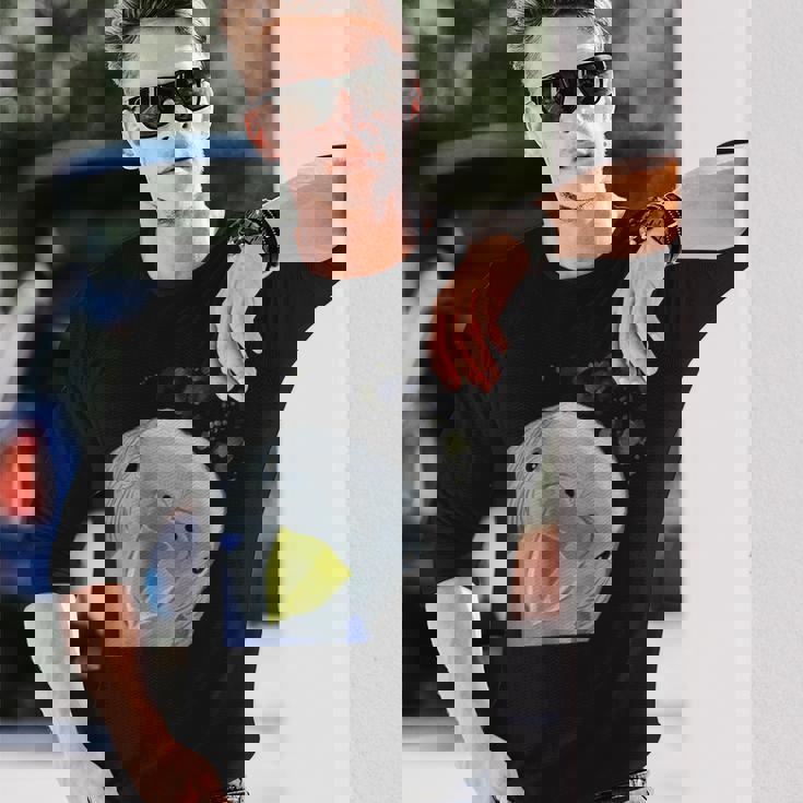 面白い好奇心インコのセキセイインコ 長袖Tシャツ 彼への贈り物