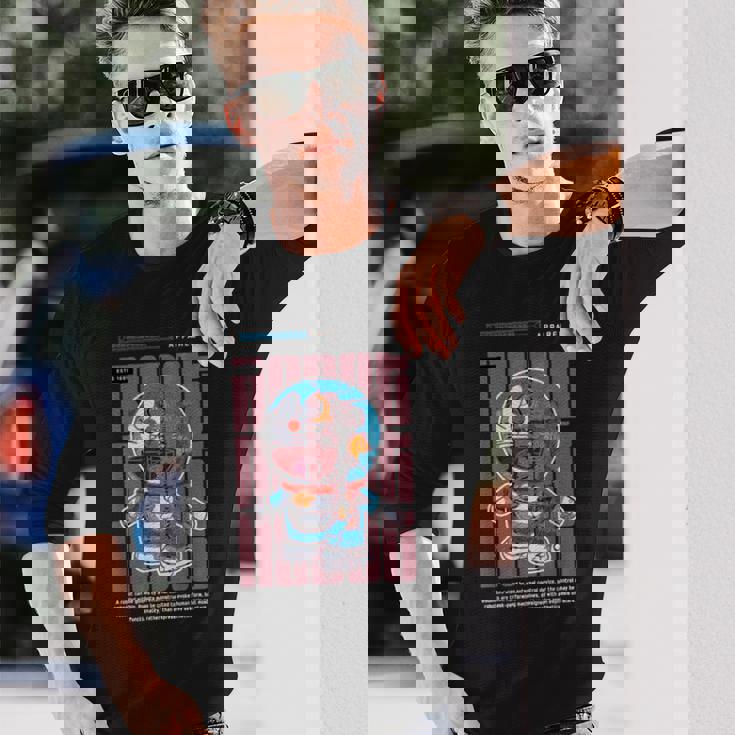 面白い日本のアニメスタイルアート ビンテージアニメ ロボットアートアニメ 長袖Tシャツ 彼への贈り物